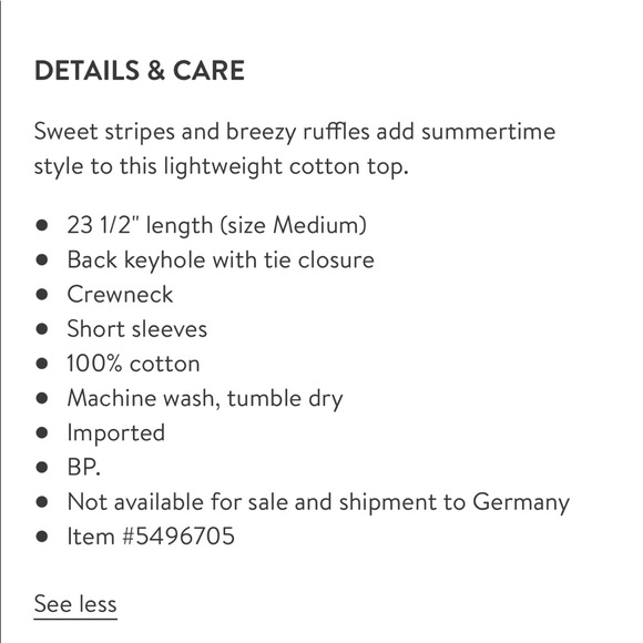 BP Striped Tie Back Blouse - Size XS. - Picture 11 of 11